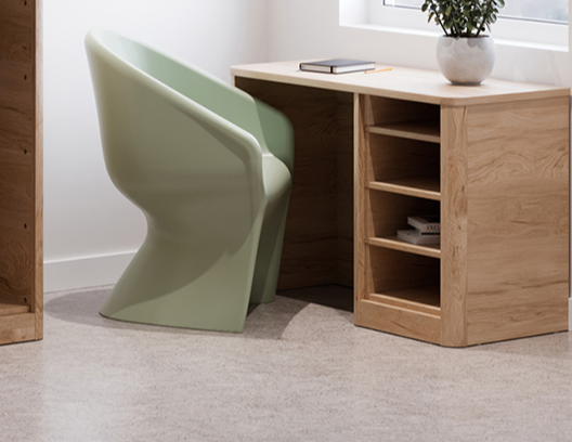 Living room with open flow and light furnishings